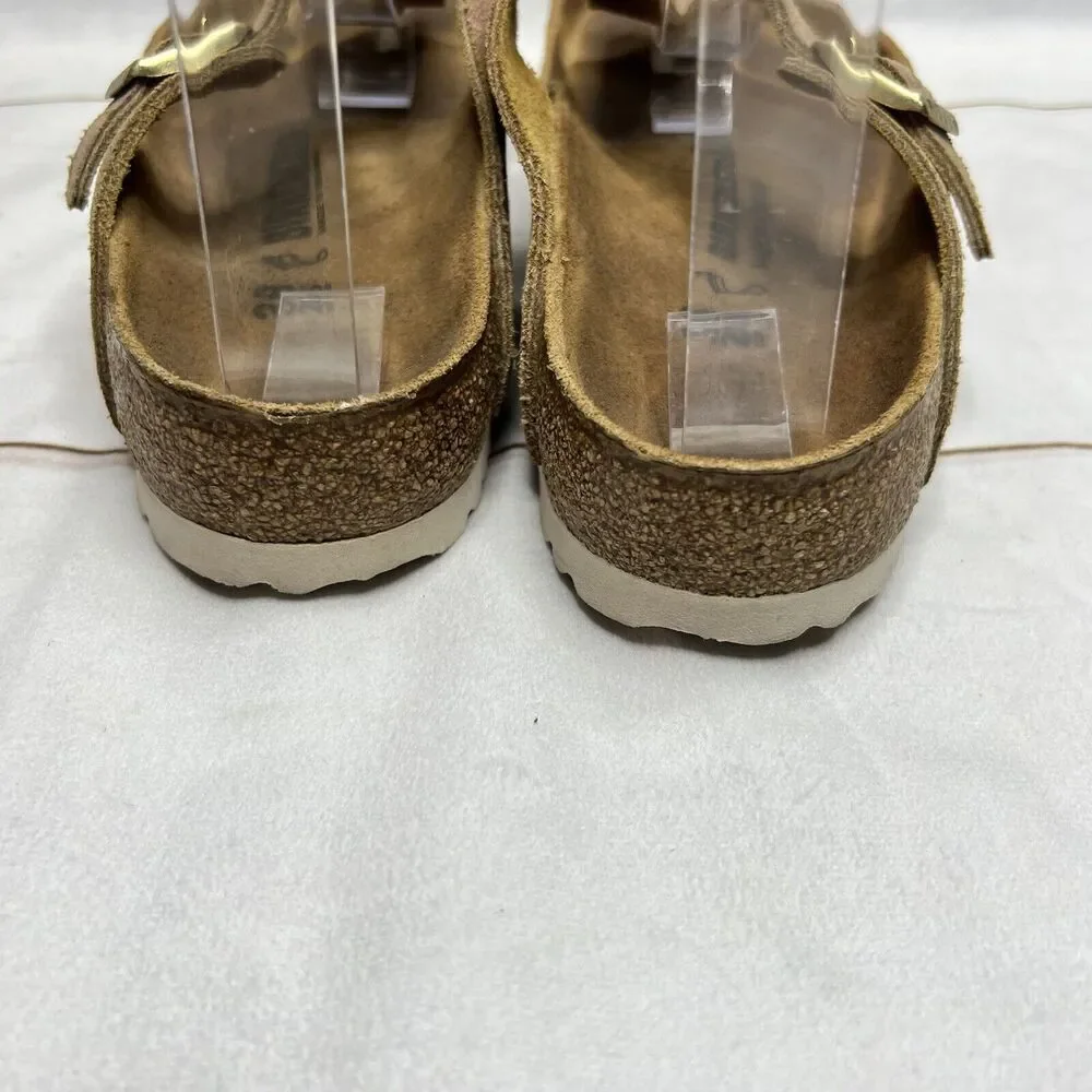 Birkenstock Gizeh Sandals Metallic Pink Color Slip On Thing Sandals Sz 7 - Picture 8 of 14